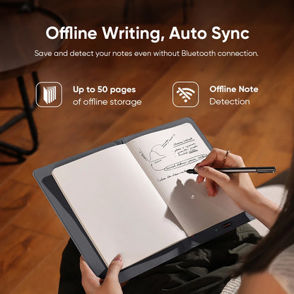 Smart Notebook XPPen Note Plus with A5 Paper 1000mAh Battery Smart Ink Pen Support Bluetooth connection to Android/iOS Devices